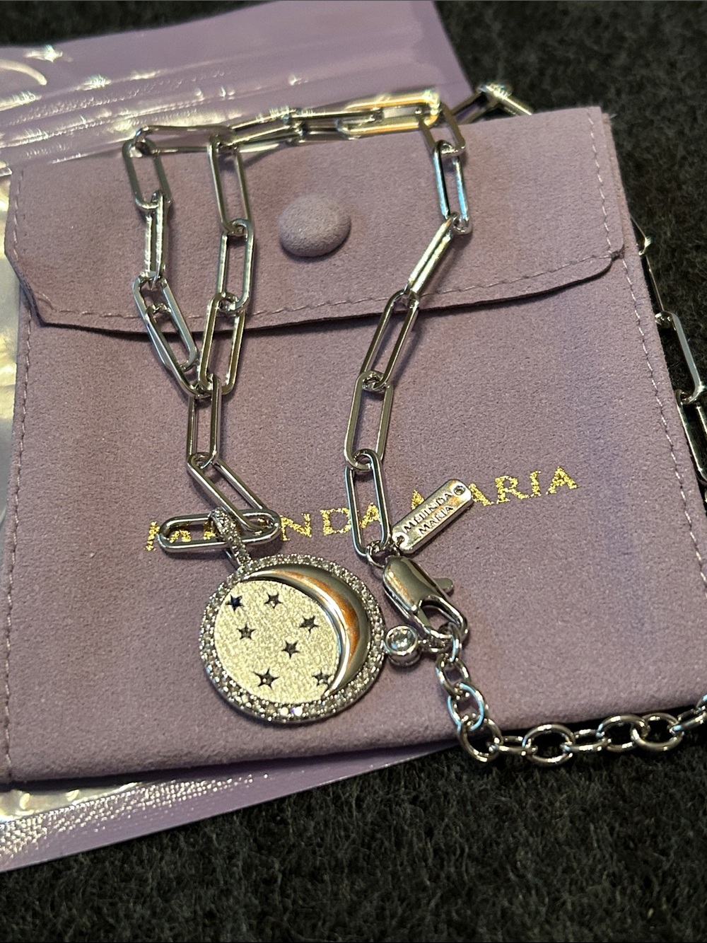 Melinda Maria You’re a Star Lariat necklace, NWT, silvertone.